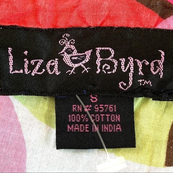 Liza Byrd Beach Cover-up FUNKY GROOVY Floral Tunic Lace Cotton - Picture 7 of 11